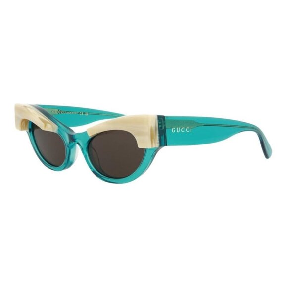 Gucci Womens Cat Eye Light Blue Light Blue Grey Fashion Designer Eyewear - Picture 1 of 4